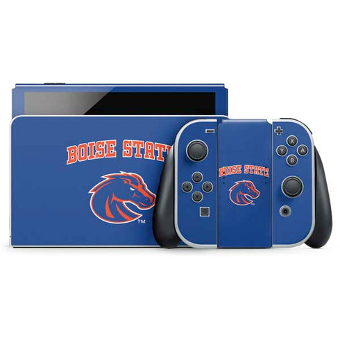 Boise State University Collegiate Text Nintendo Switch OLED (2021) Skin